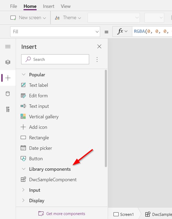 Library Components Pane