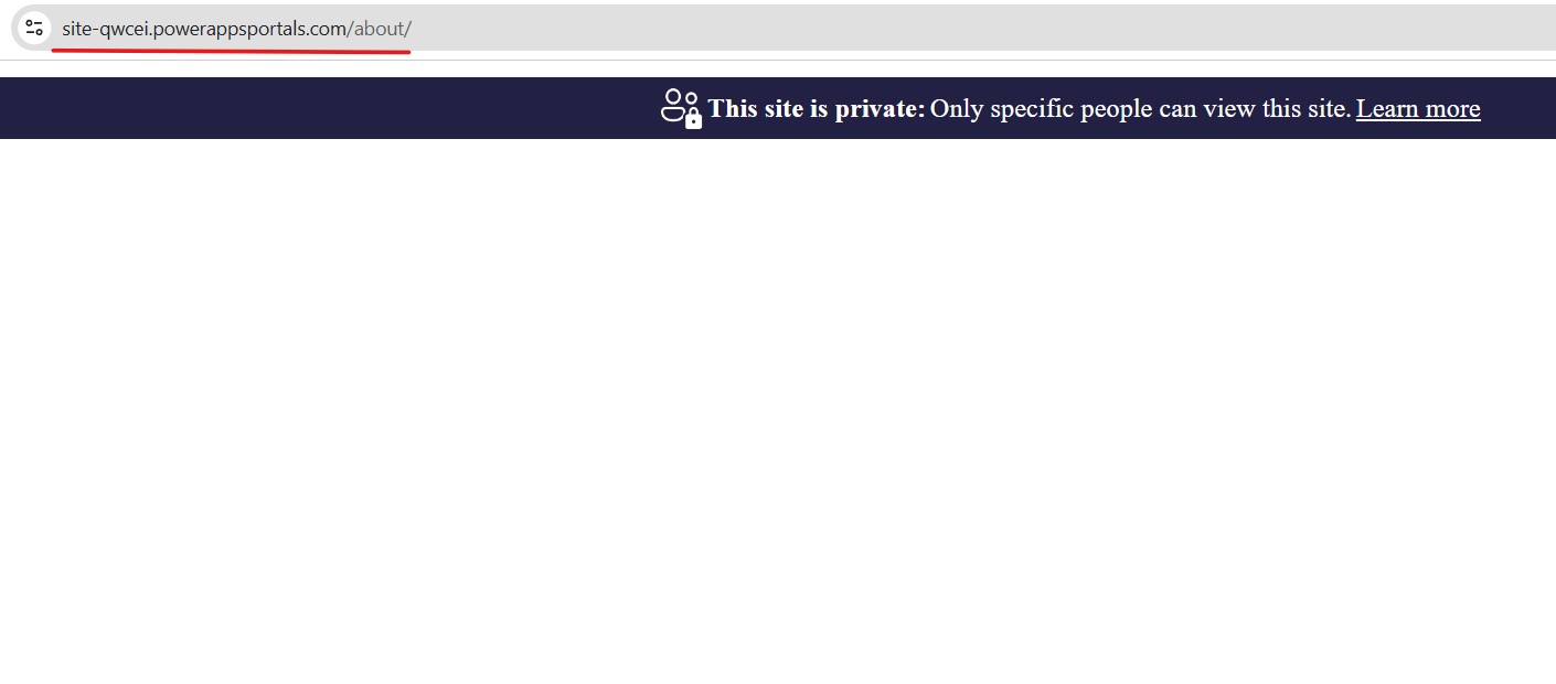 Empty About page