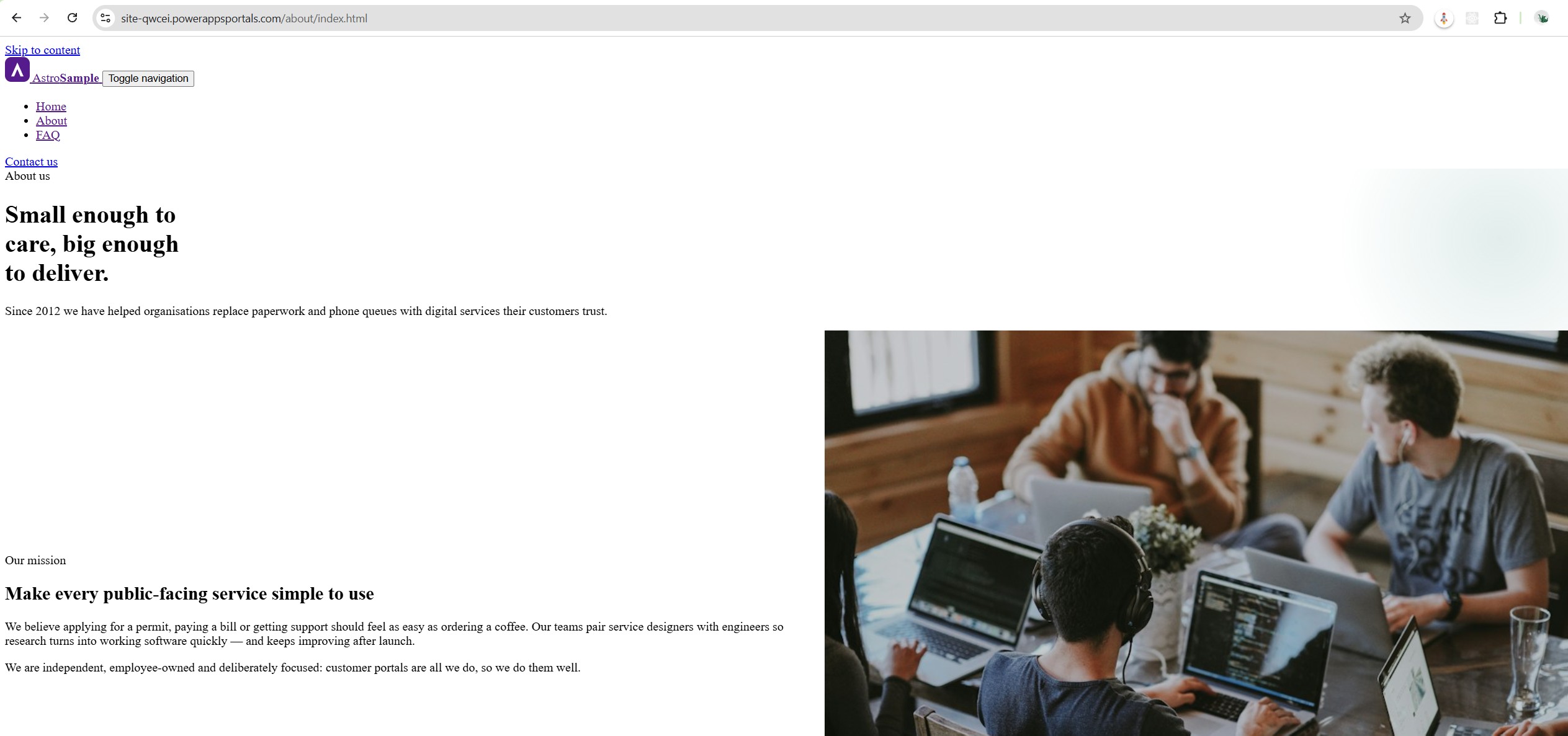 Page for web file